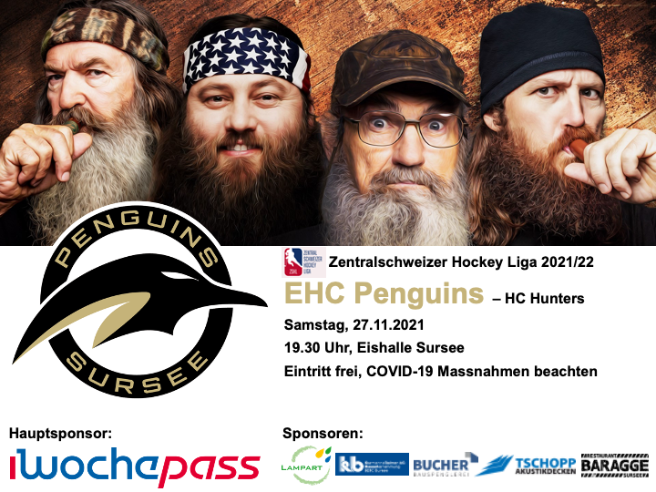 EHC Penguins – HC Hunters; 27.11.2021 19.30 Uhr, Eishalle Sursee