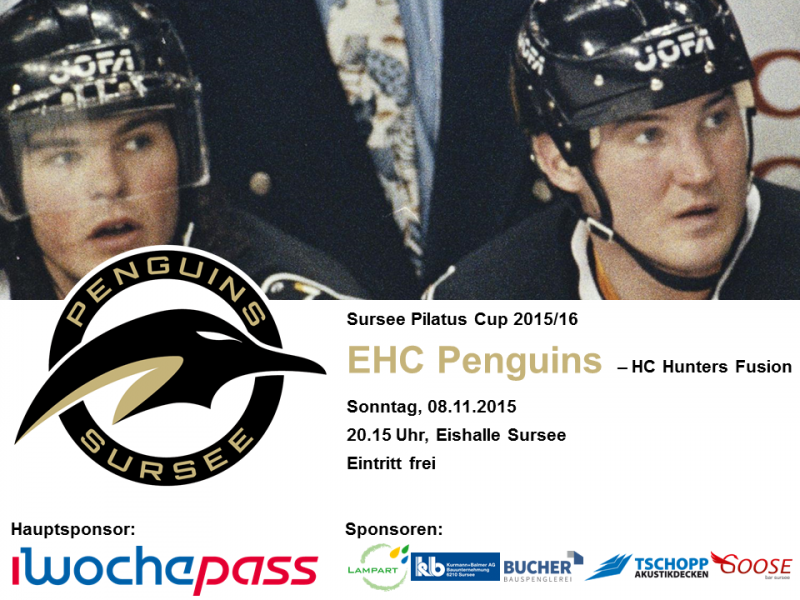 EHC Penguins – Fusion Hunters; 08.11.2015 20.15 Uhr