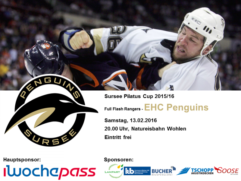 Full Flash Rangers - EHC Penguins; 13.02.2016 20.00 Uhr, Natureisbahn Wohlen