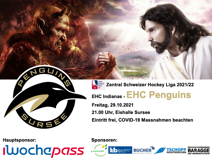 EHC Indianas - EHC Penguins; 29.10.2021 21.00 Uhr, Eishalle Sursee