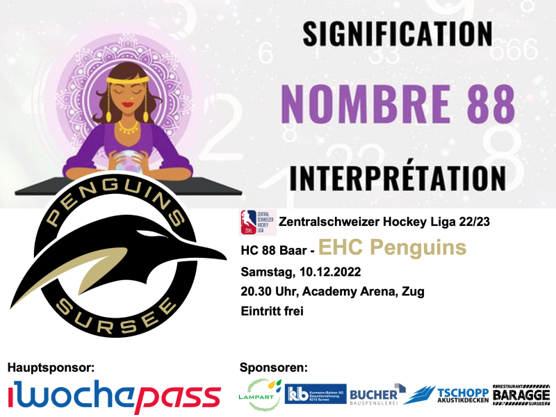 HC 88 Baar - EHC Penguins; 10.12.2022 20.30, Academy Arena Zug