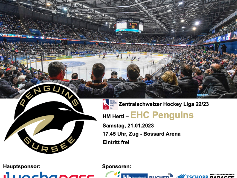 HM Herti - EHC Penguins; 21.01.2023 17.45 Bossard Arena Zug
