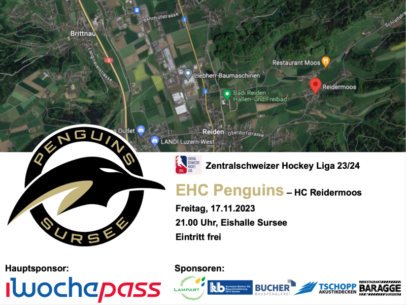 EHC Penguins - HC Reidermoos; 17.11.2023 21.00, Eishalle Sursee