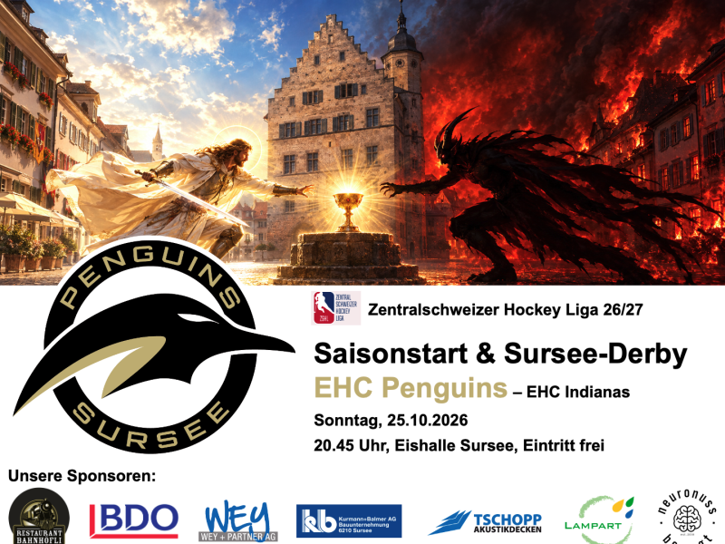 EHC Penguins - EHC Indianas, 25.10.2026 20.45 Uhr, Eishalle Sursee